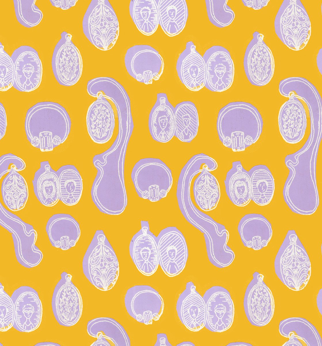 EmAl46's tweet photo. Lockets &amp; Rings surface design for my project, Sentimental Treasures. Screen print and hot water dyed print edited in CAD. 2016/17 https://t.co/GvER30UAfk