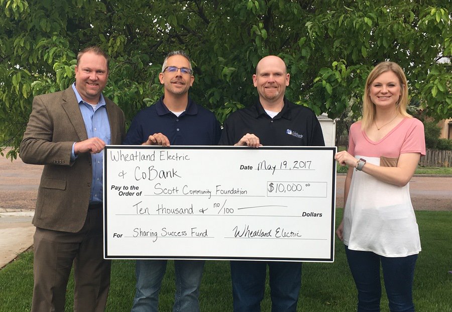 CoBank's tweet photo. Proud to partner w/ Wheatland Electric through our Sharing Success program to help support the Scott Community Foundation. #CoBankCommunity https://t.co/F5fKSkVdsY