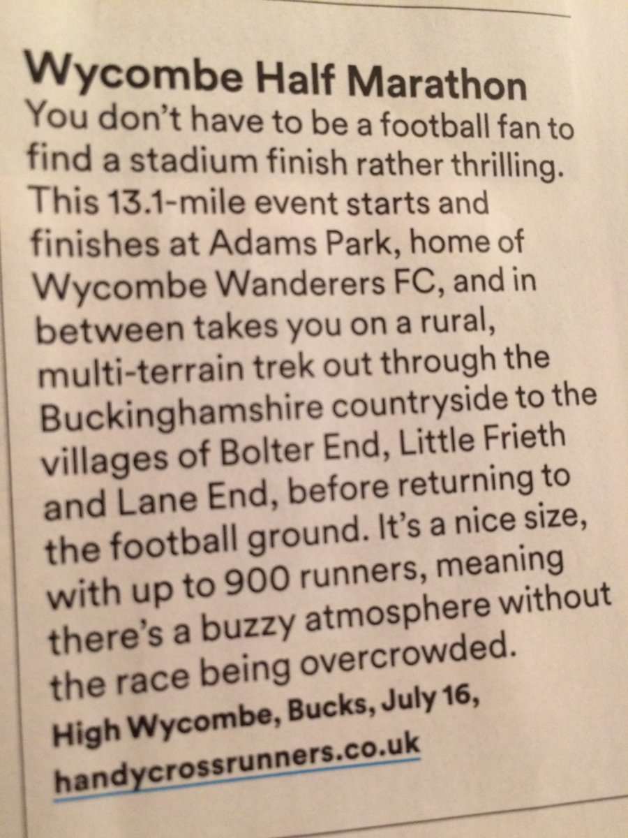 Featured in <a href="/runnersworld/">Runner's World</a>, the Wycombe Half Marathon returns to Adams Park on July 16th. Join hundreds of runners across the scenic course!