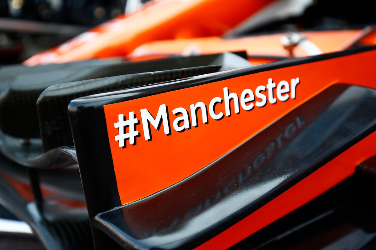 McLarenF1's tweet image. The #F1 world stands together. #Manchester