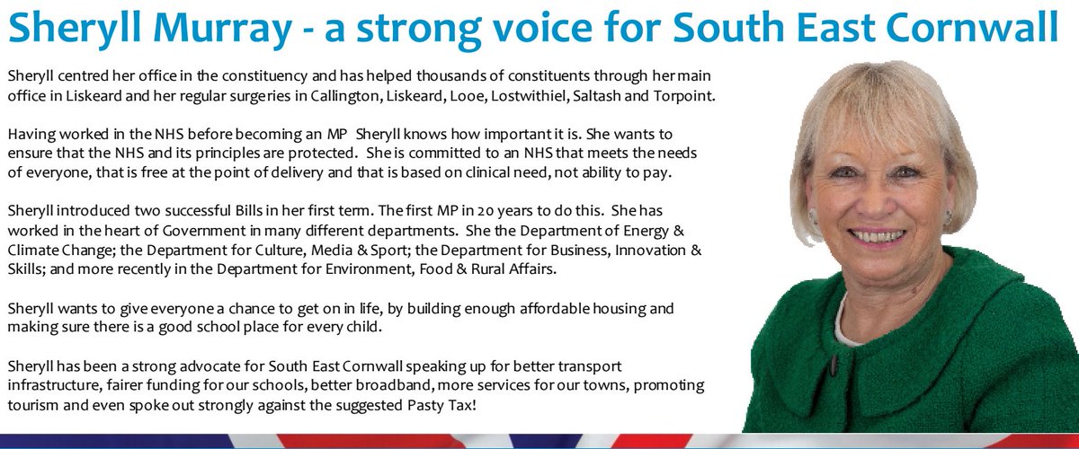 sheryllmurray's tweet photo. #SheryllMurray will continue to be a #StrongVoice for #SouthEastCornwall #BackSheryllMurray on June 8th #GE17 https://t.co/EAmGTVg3rz