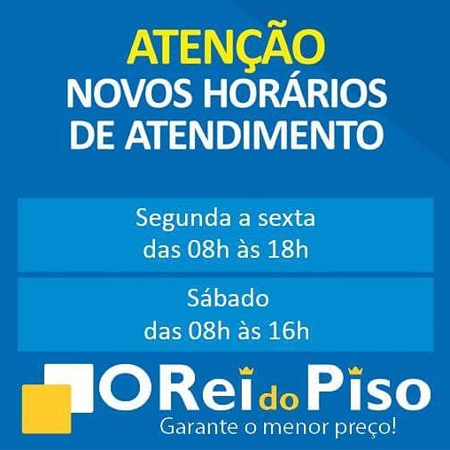 oreidopisolim's tweet photo. Ah, e não fechamos para almoço ;)
#OReidoPiso #HorárioDeAtendimento #GaranteOMenorPreço https://t.co/ZGDKEg2S2F