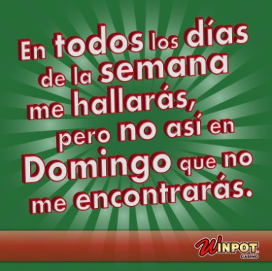 WinpotC's tweet photo. Adivinanza dominguera, ¿creen saber la respuesta? #elcasinodelosganadores https://t.co/4BvZo0Nmy5