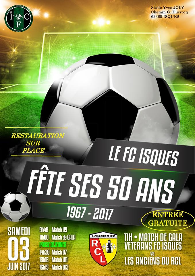IsquesFC's tweet photo. @fbleunord Pour les fans du #RCLens, les anciens sang et or jouent à Isques près de Boulogne le 3/06. Gratuit pr voir Sikora and co! https://t.co/ci0o6gQjq2