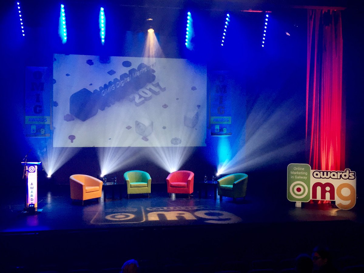 bazjcooley's tweet photo. The stage is set - looking forward to a great night at OMiG Awards 2017, proudly supported by @AIBBiz #backedbyAIB https://t.co/pVtdGhCxUM