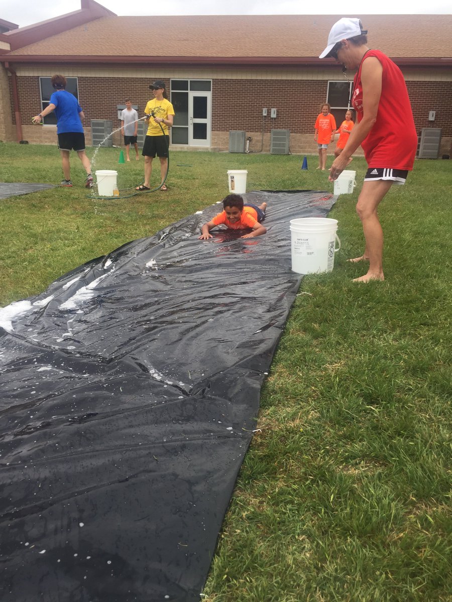 MsTait4CCE's tweet photo. Super slippery at the slip and slide #ccefield17 https://t.co/1e54feAULt