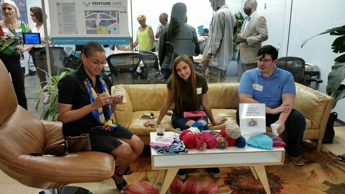 childrenstrust's tweet photo. Connection experience hosted by @RainbowCaps305 brought people together to make colorful beanies for children with cancer. #ConnectMiami305 https://t.co/pSWPhqX00y