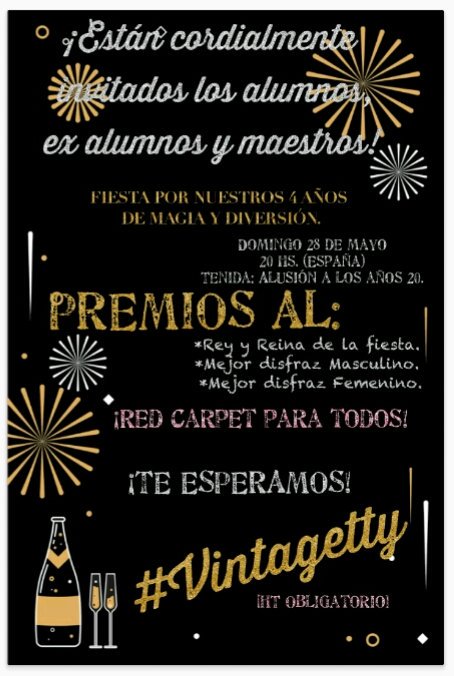 ¡FIESTA, FIESTA! 
4 AÑOS DE <a href="/POTTERTTY/">Pottertty</a>
¡¡LOS ESPERAMOS!! 

#Vintagetty 
RT para más difusión.
