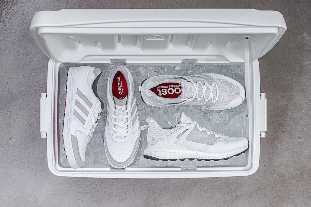 18UnderParGolf's tweet photo. Loving the all-white colourways from @adidasGolf for their #CrossknitBOOST and #Gripmore 2.0: https://t.co/tw5qHJMaKj. Available 6/1. https://t.co/xhzvkIPQYs