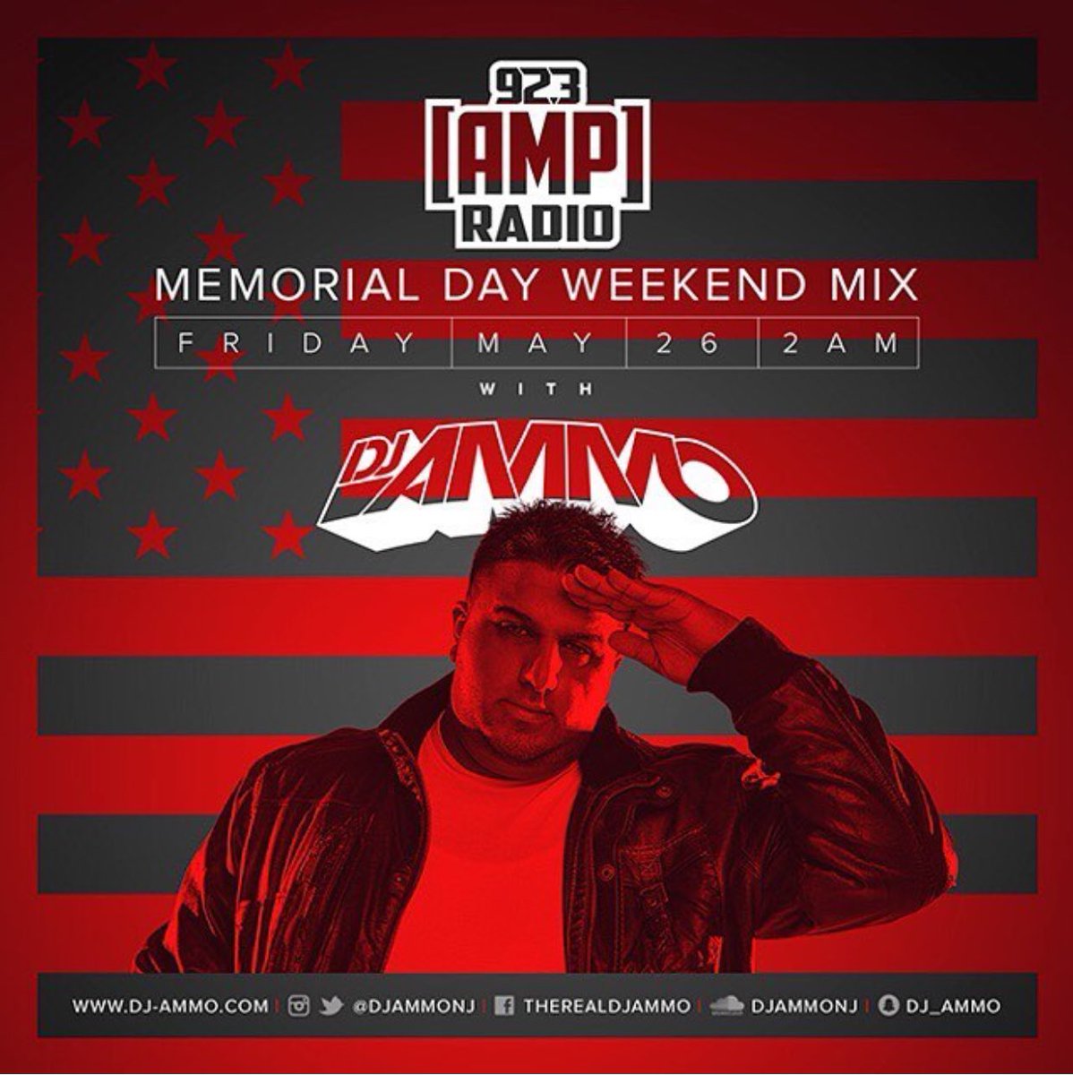 DJammoNJ's tweet image. Catch me tonight for that Memorial Day Weekend Mix on @923amp!! Catch it on @Radiodotcom app! #AmmoArmy #MDW2017