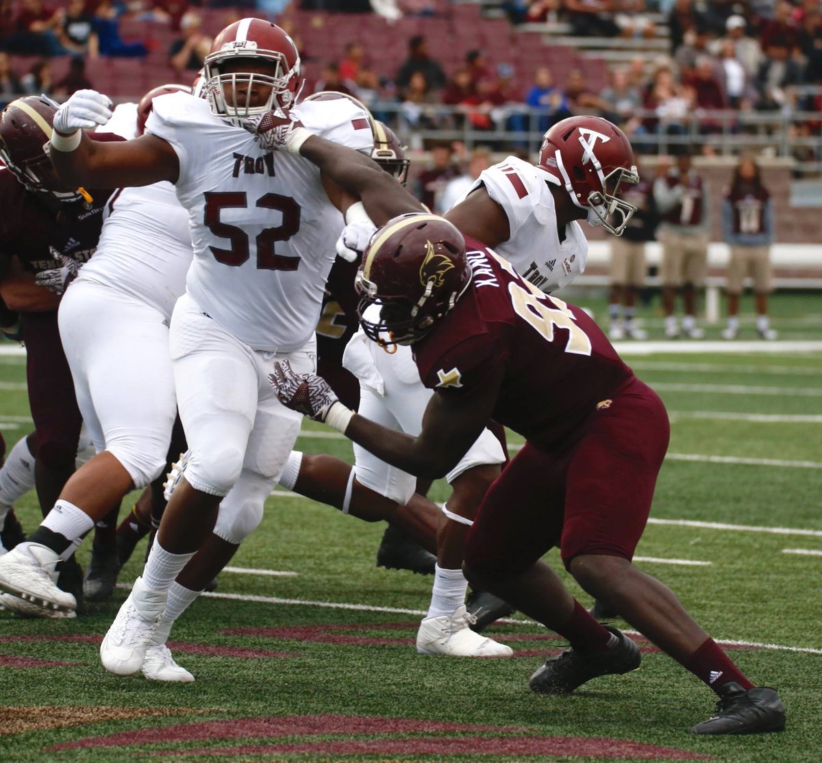 RoadTripSports's tweet photo. #CollegeFootballAmerica #2016Gallery 63: #Troy at #TexasState #FunBelt #OneTroy #TXST #EatEmUpCats #NCAAFB #FBS https://t.co/S5oVB0YvqQ https://t.co/p7CX898tCT