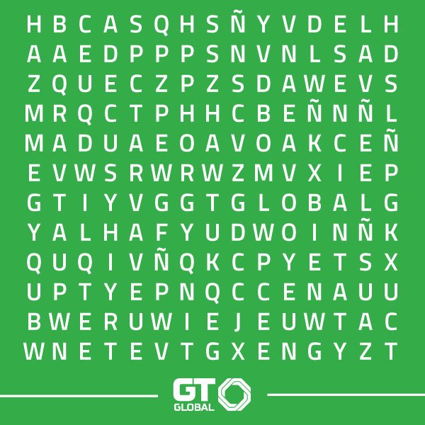 GTGLOBALOficial's tweet photo. ¿Podrás encontrar las 7 palabras que están relacionadas con nuestra esencia del mes?
#RetoGT https://t.co/Wogdi73Gx6