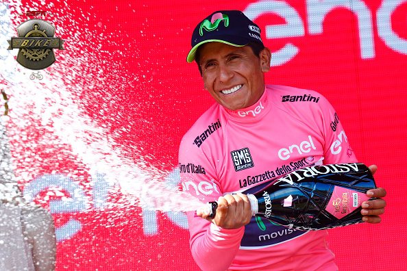 ESPNCiclismo's tweet photo. ¡Con ustedes, el nuevo líder del #GIROxESPN! ¡Qué grande eres, @NairoQuinCo! -> https://t.co/Z9GYHkMnnw https://t.co/UrRSbCtrsP