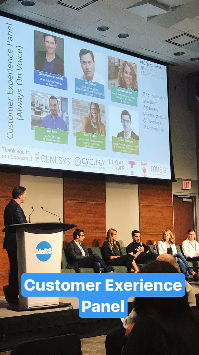 stephmils's tweet photo. Customer Experience Panel is in session! -Always-On Voice- #ToTechSummit @Genesys #engagement #customerexperience https://t.co/GLofxqk1uG