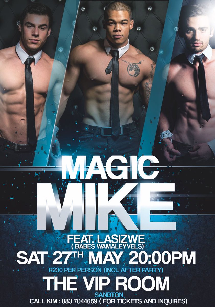 Tomorrow night the Mikes with a special appearance from the one and only <a href="/lasizwe/">Lasizwe</a>. 
Email kim@magicmike.co.za for details
