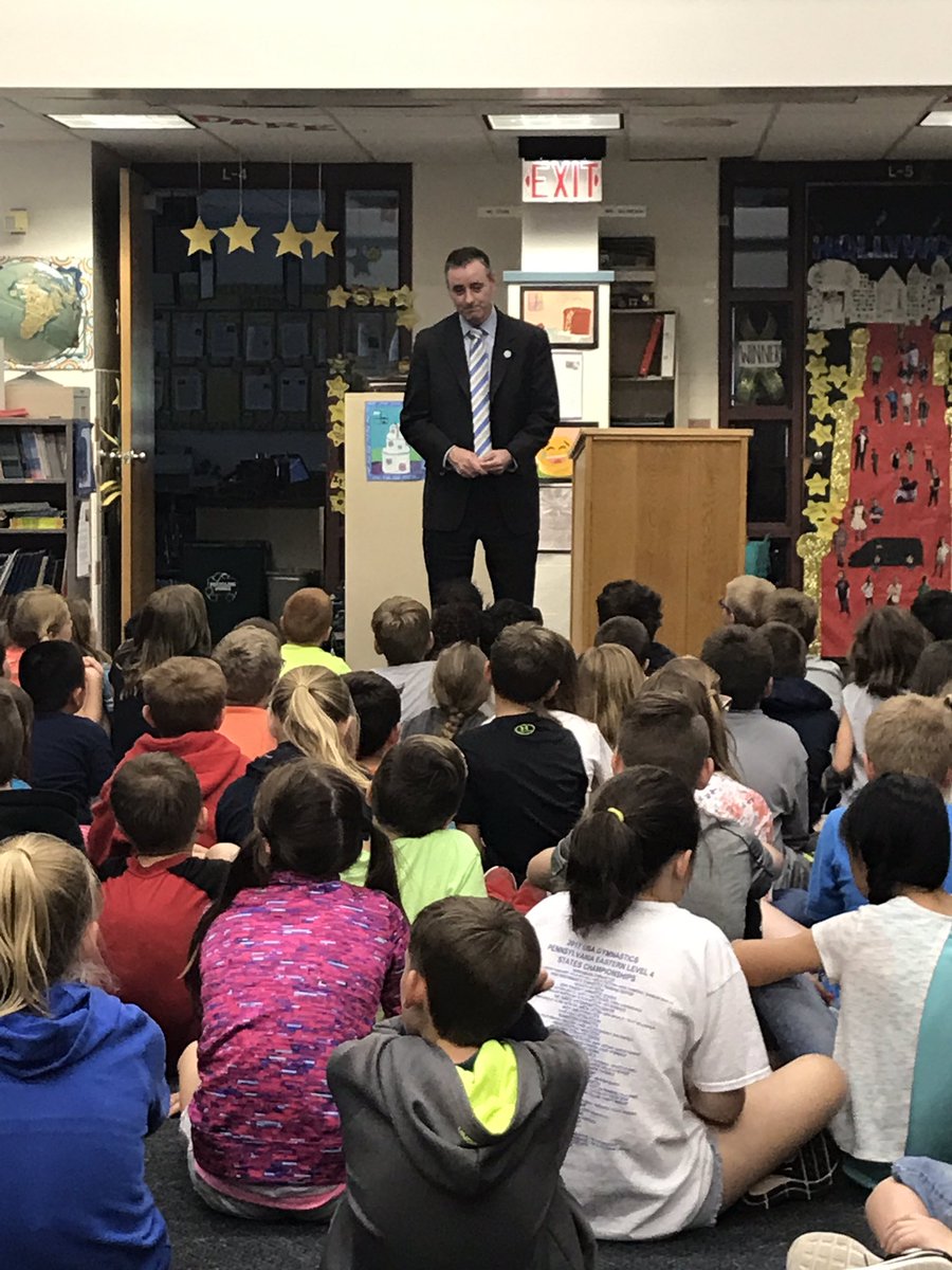 Congressman Brian Fitzpatrick is speaking to Oak Ridge 4th grade!  What a great day for OR!