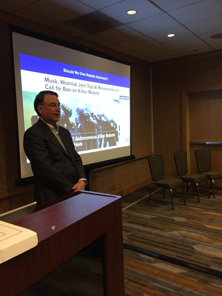 s_t_e_v_e_jones's tweet photo. very grateful for Larry Smarr's thoughtful talk at #ica17 today on machine learning big data & consequences thanks carl couch center & ica! https://t.co/TNaJjFZIfS