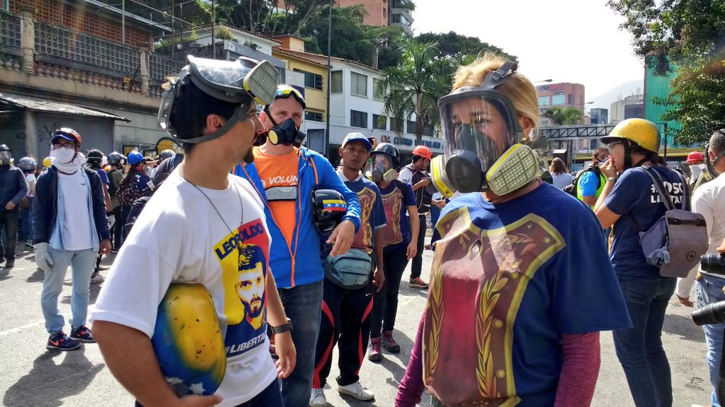 Vertreter der Opposition beim Protest in Venezuela