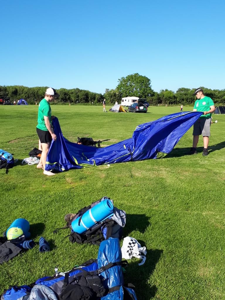 Everyone is successfully back in camp and putting up tents