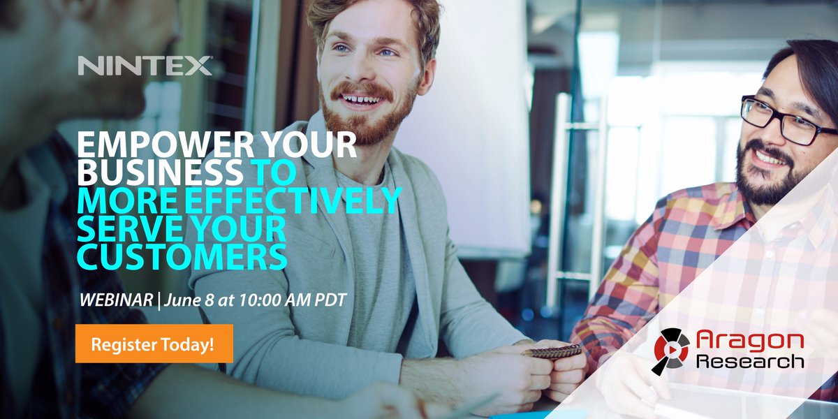 NintexJB's tweet photo. This will be good. June 8 #webinar with @AragonResearch1 @JimSinur &amp; @Nintex. Register https://t.co/TATTJ30gN6 #CustomerExperience https://t.co/c6KEjDSOmE