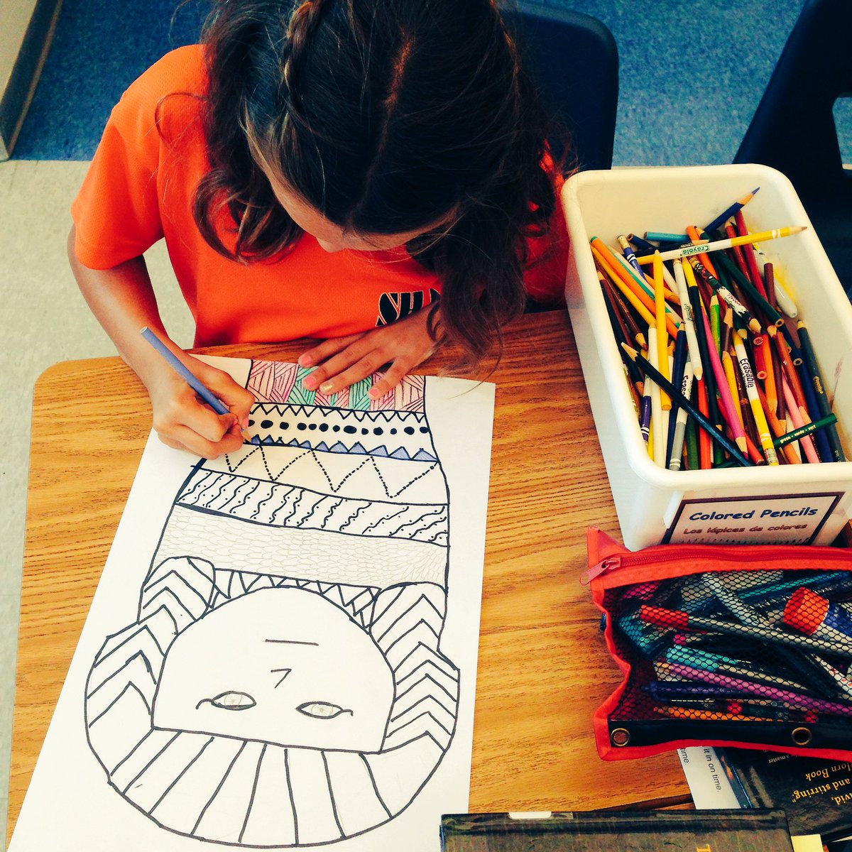 MbrockAlyssa's tweet photo. Sarcophagus self-portraits while learning about Ancient Egypt. #CISinspires https://t.co/WwgwpK5HM5