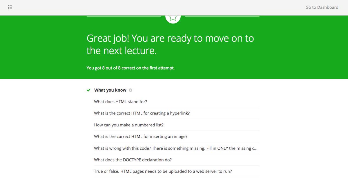AMohammed010's tweet image. My result from the quiz at end of HTML section. Btw am not done yet with the Section. 😁@techedrob #TheCompleteWebDeveloperCourse2 .0 @udemy