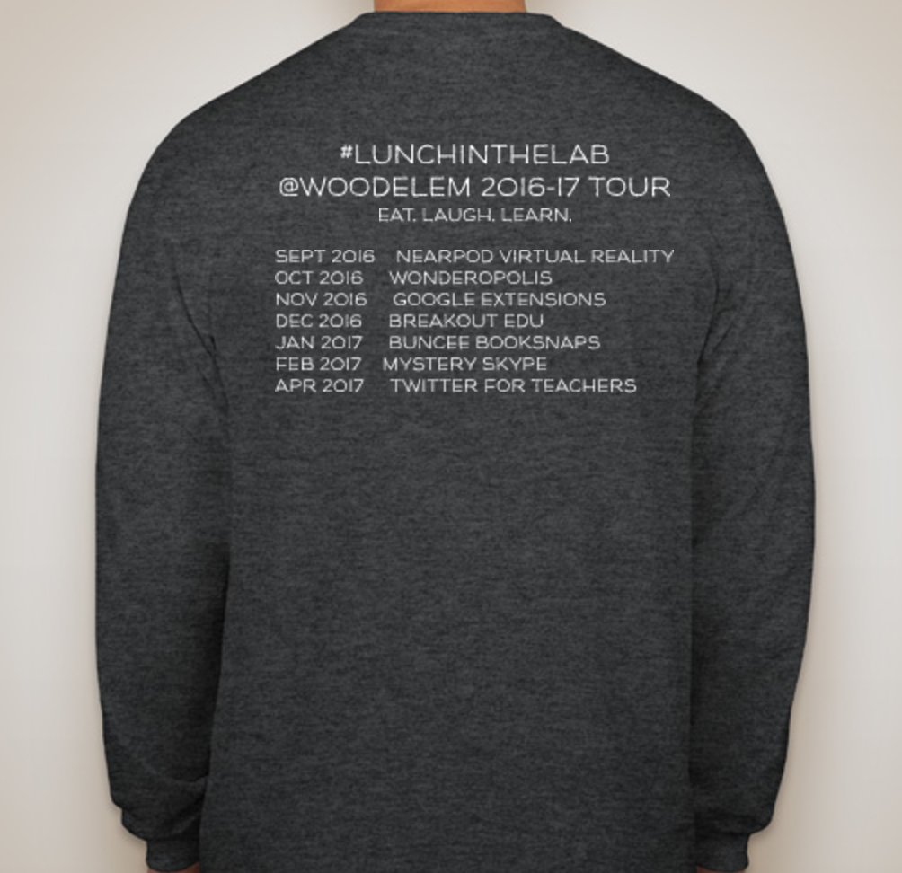rwhobbit's tweet photo. Shoutout to all my @WoodElem #LunchintheLab Ts! Next year will be even more awesome! Happy summer! #WoodWows #PersonalizedPD https://t.co/R3J9jzqr96