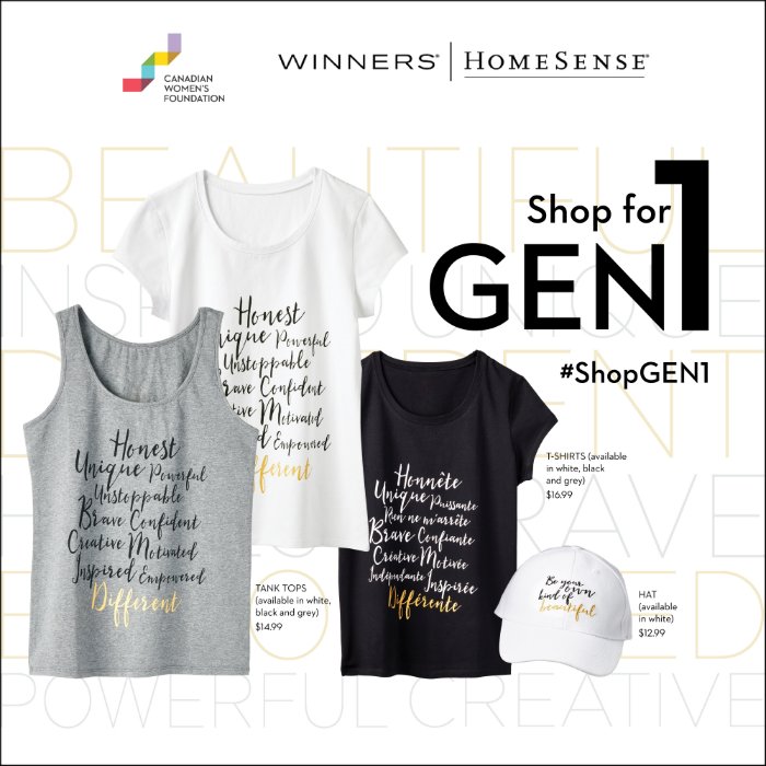 shesinfluential's tweet photo. Wear clothes that make a difference. Pick up @cdnwomenfdn line @WINNERS @HomeSense to help #CampaignToEndViolence #ShopGEN1 #ad https://t.co/H0KTf0K2gG