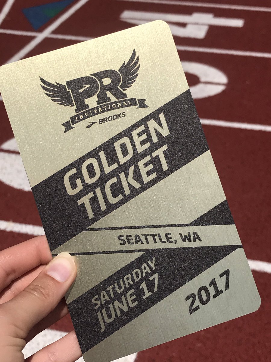 LondonCulbreath's tweet image. It's good to have a little GOLD in your life, as in the GOLDEN TICKET!! So blessed to be able to run the 3200 at Brooks PR in Seattle, WA!