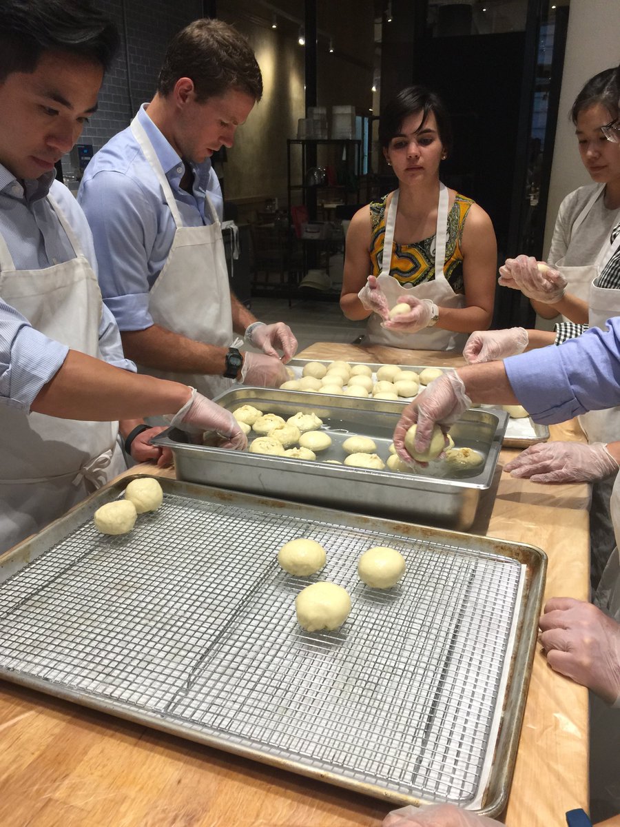 AnalyticsKim's tweet photo. .@SlalomNYC Consultants trying their hands at making some NY pretzels! (actually Belgian style) #NewYorkSPICE #imwithslalom https://t.co/72gPek9PXV