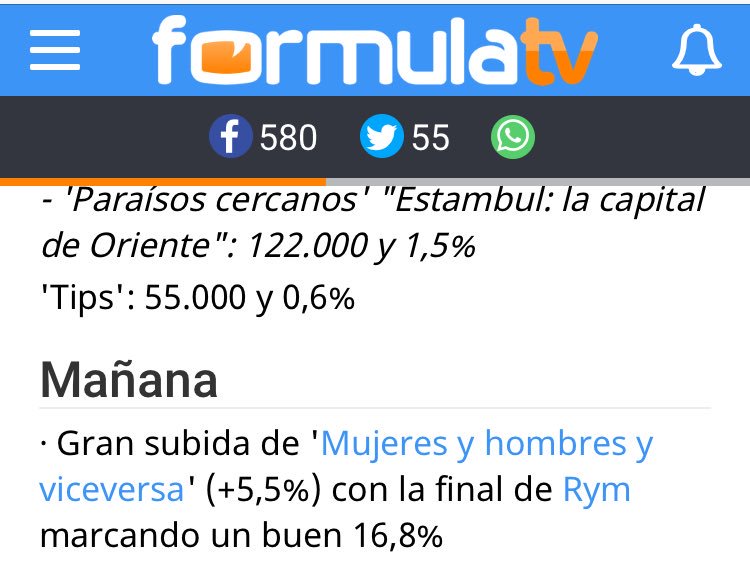 De parte de todo el equipo d Nexo muchisimas felicidades a nuestra bella <a href="/rym_renom/">Rym Renom</a> por su excelente paso por <a href="/myhy/">mihai</a> y su 16,8 de audiencia👏🏻