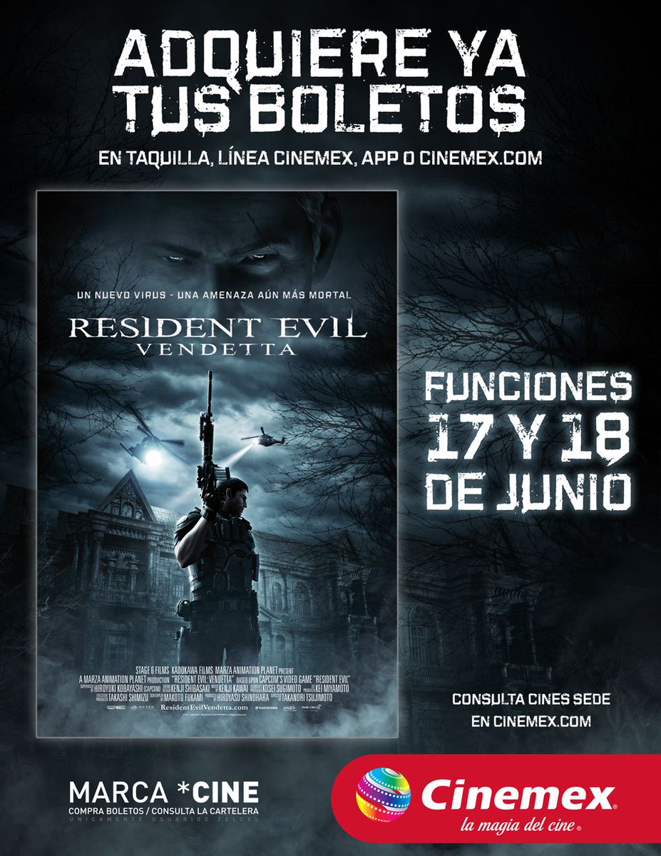 Cinemex's tweet photo. Un nuevo virus - una nueva amenaza aún más mortal

¡Ya está aquí la preventa de #ResidentEvil #Vendetta!

Preventa🎬→ https://t.co/wTlEwCR5Gk https://t.co/ES0eYcN5nG