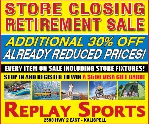 ReplaySportsMT's tweet photo. Everything is 30% off already reduced prices this weekend for our STORE CLOSING RETIREMENT SALE! Gear up for summer at #replaysports https://t.co/DHnfMuWUum