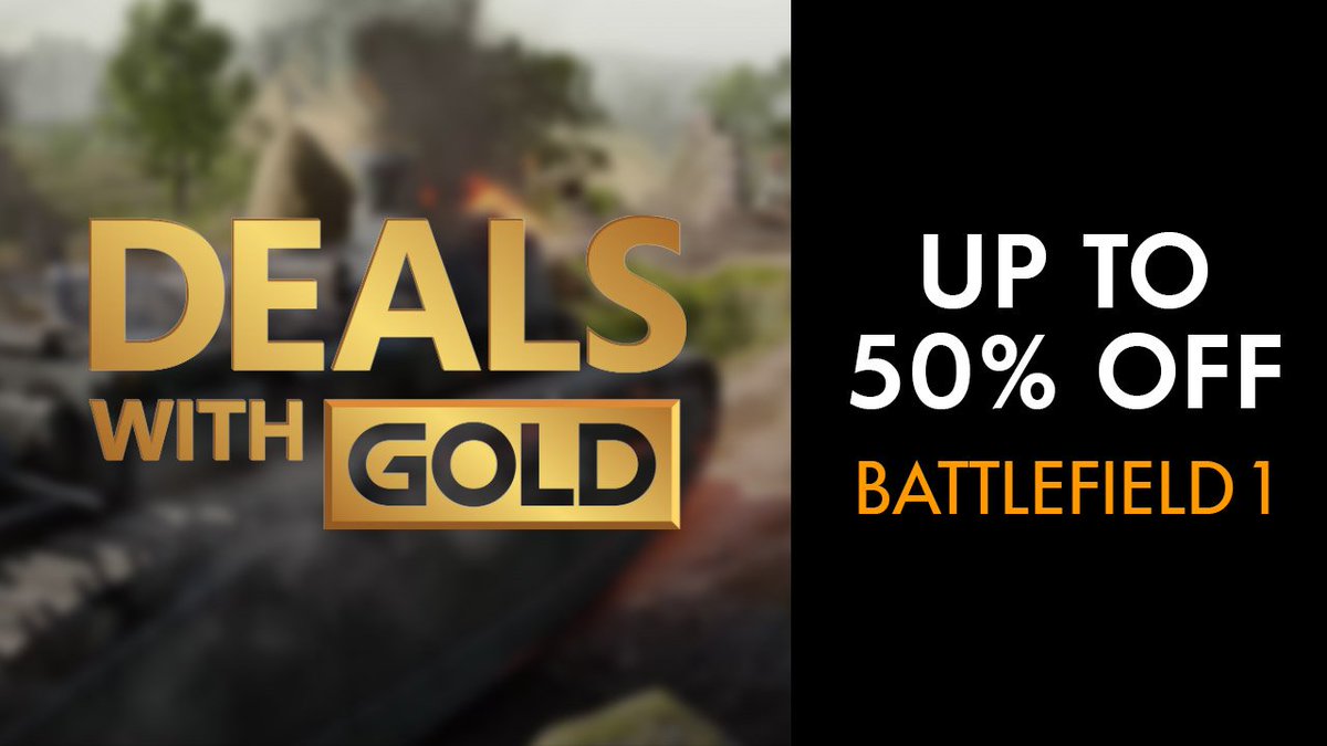Battlefield's tweet photo. The #Battlefield 1 #XboxOne sale through Deals with Gold is on until May 29. Details: https://t.co/EdbpTs04dS https://t.co/zZm2LAPhLW