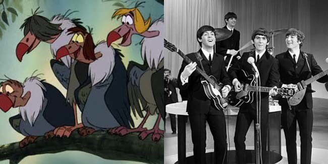 EasterEggDisney's tweet photo. The vultures in #thejunglebook are based on The Beatles. They were supposed to be voiced by them too, but scheduling conflicts arose #disney https://t.co/9XZyUSHQaf