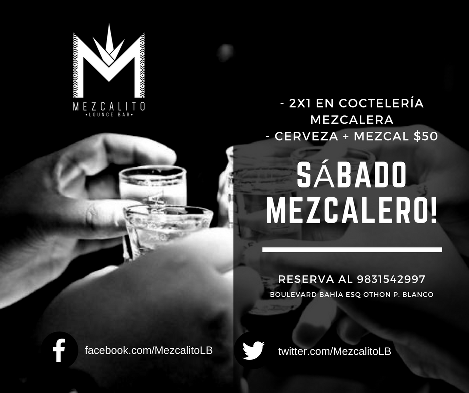 MezcalitoLB's tweet photo. Mañana "Sábado Mezcalero" en Mezcalito Lounge Bar. Ven y disfruta de nuestra fiesta Mezcalera https://t.co/0djokmMPHq