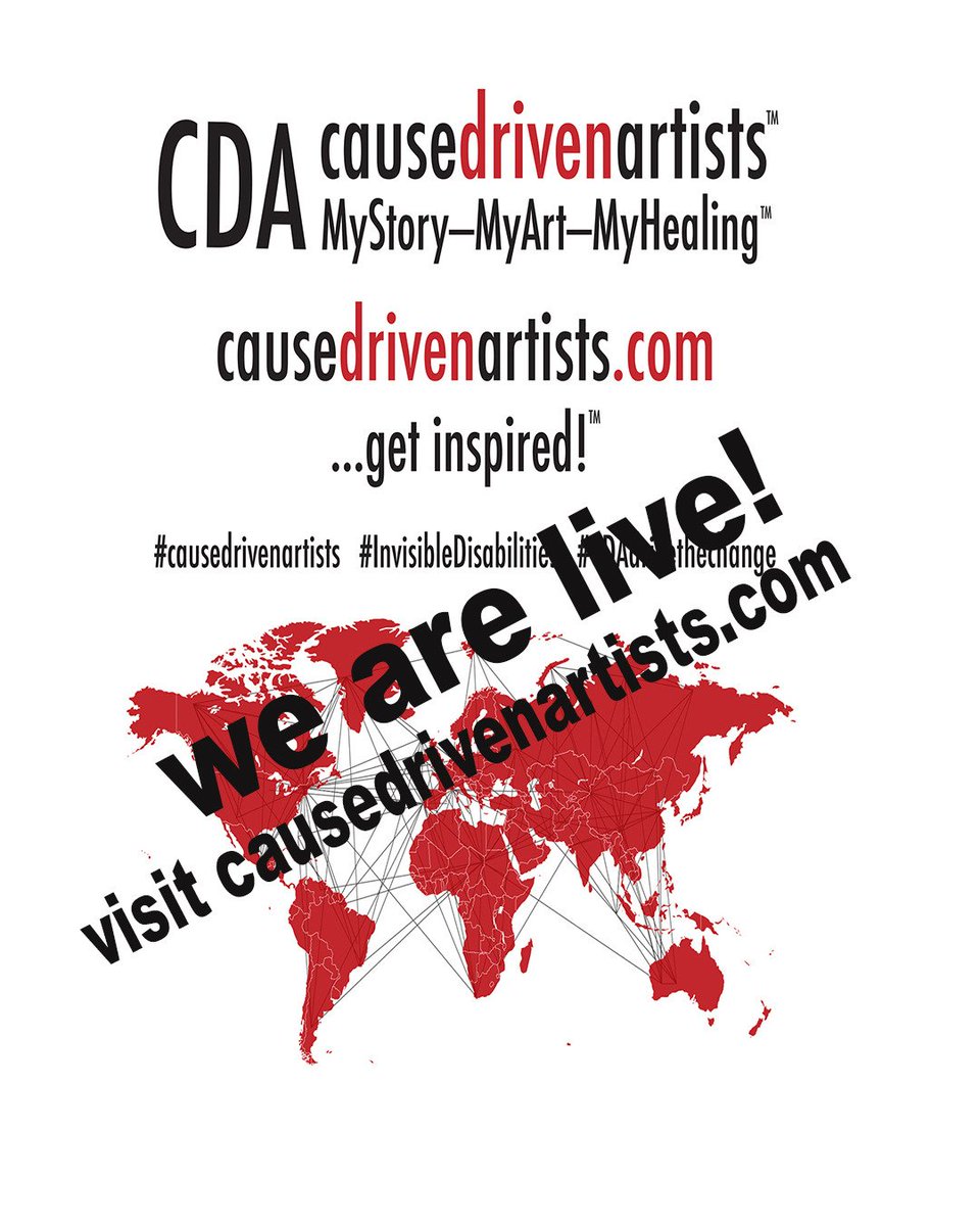 BazBatik's tweet photo. We are live!! Visit https://t.co/BOcxam2TOf and make a change! #causedrivenartists #invisibledissabilities #cdadrivethechange https://t.co/rcLsSo2uV4