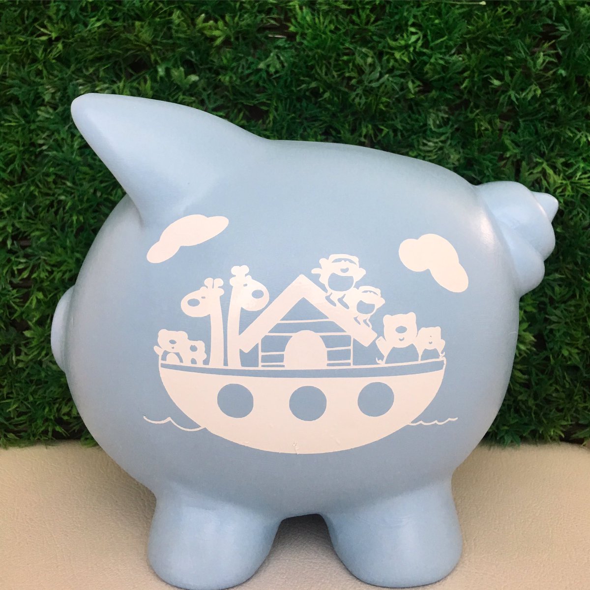 mrspiggybank00's tweet photo. Piggy El arca de Noé ☁️💙 #mrspiggybank #ahorraconestilo #hechoamano #handmade #letsstartsaving #arcadenoe #noahsark https://t.co/mvpANqazn3