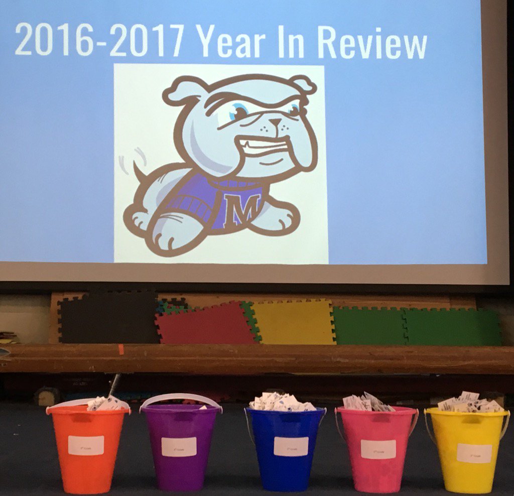 PrincipalPR735's tweet photo. Pride Paw Assembly! Look at those buckets overflowing with Pride Paws students earned this school year! @Skokie735 https://t.co/vQR8jAqoXc