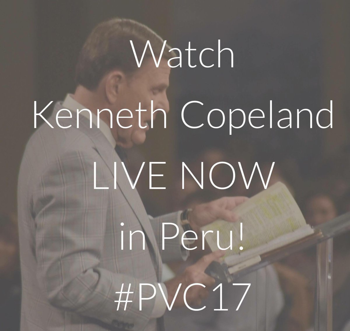 CopelandNetwork's tweet photo. Kenneth is going to be ministering LIVE in Peru, join us right now! https://t.co/BTxMA9Hd1t
#PVC17 https://t.co/zzPi26OqLF