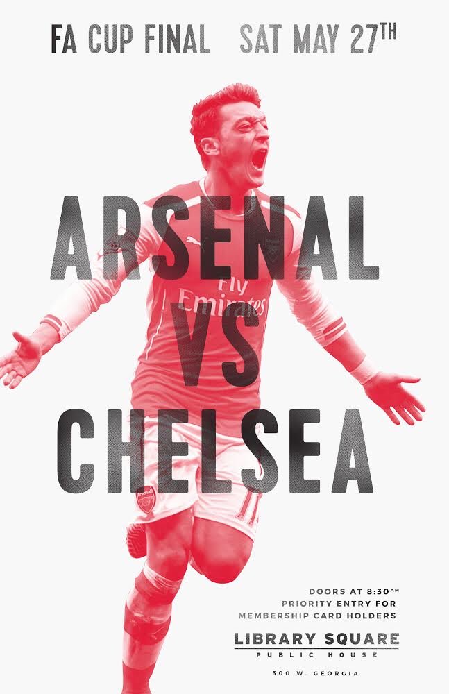 #FACupFinal Doors at 8:30 am at @LibrarySq #WeAreTheArsenal #COYG