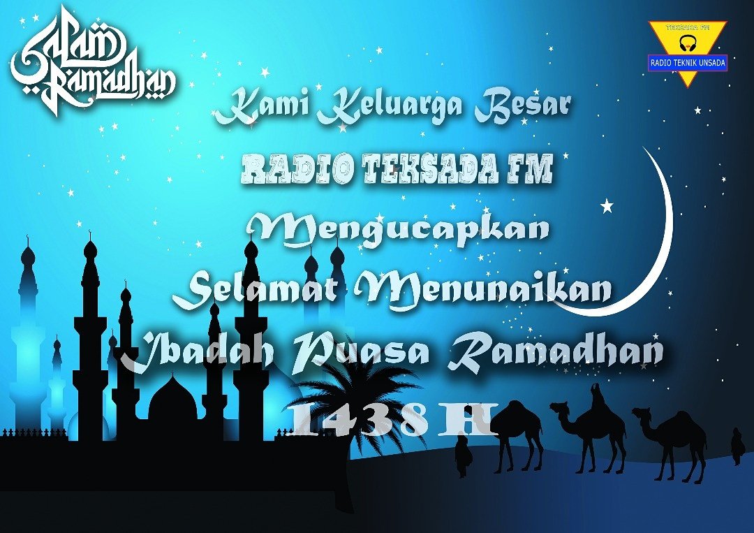 Siang teksavers! Ada salam nih dr kel besar RADIO TEKSADA FM mengucapkan 'slmt menunaikan ibadah puasa' ya! Smg lbh baik lg kdepannya! Amin.