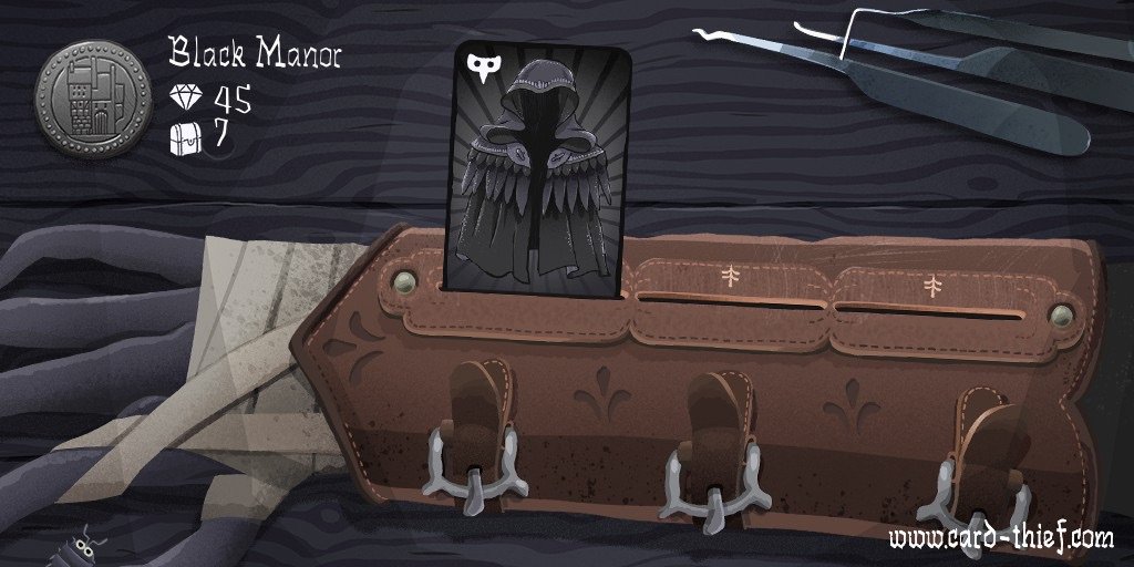 themunki's tweet image. I stole 45 treasures and a value 7 chest from Black Manor in @cardthiefgame - card-thief.com