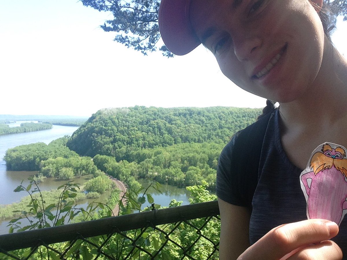 julia_bohlen's tweet photo. #flatlorax loves the #ecosystemdiversity in Wyalusing State Park!  The river and the forests are home to so many species!  #nhs8apes2016 https://t.co/93iu0T8lGa