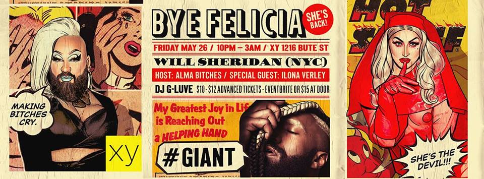 TONiTE <a href="/XYYVR/">XY</a> BYE FELiCiA! w/ WILL Sheridan (NYC) <a href="/WillSheridan/">GIANT</a>  <a href="/Alma_Bitches/">the modern mother</a> @IlonaVerley