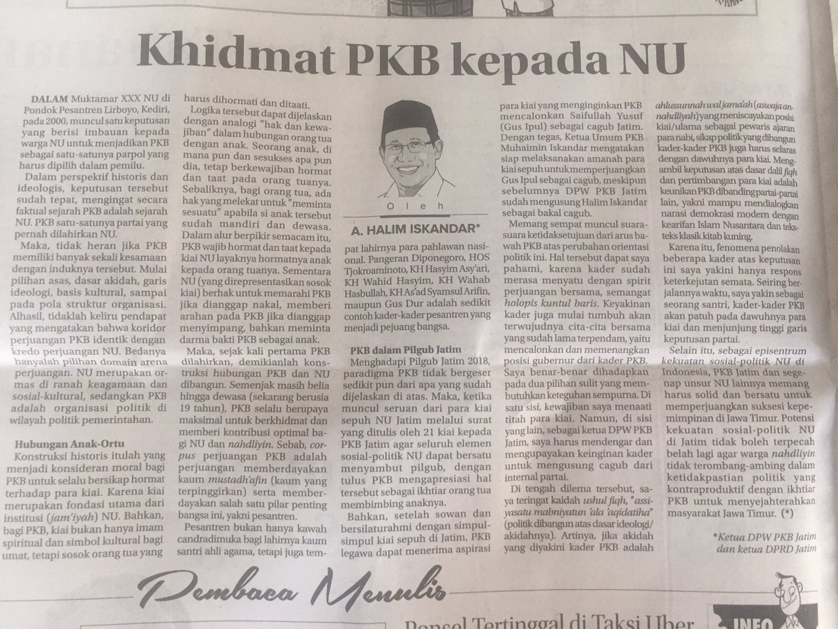 Komitmen &amp; Disiplin dalam berpartai, Sam'an wa tha'atan dalam berkhidmat kpd NU &amp; Kyai. <a href="/halimiskandarnu/">ABDUL HALIM ISKANDAR</a> <a href="/cakiminpkb/">Cak Imin</a> <a href="/pkb_news/">#JokowiMarufAmin</a>