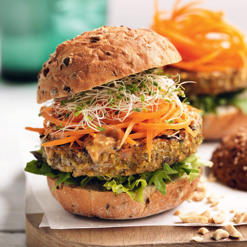 Feel like something a bit different but don't want to leave the house? These vegetarian satay burgers might do it ow.ly/WNgk30c2Ve1