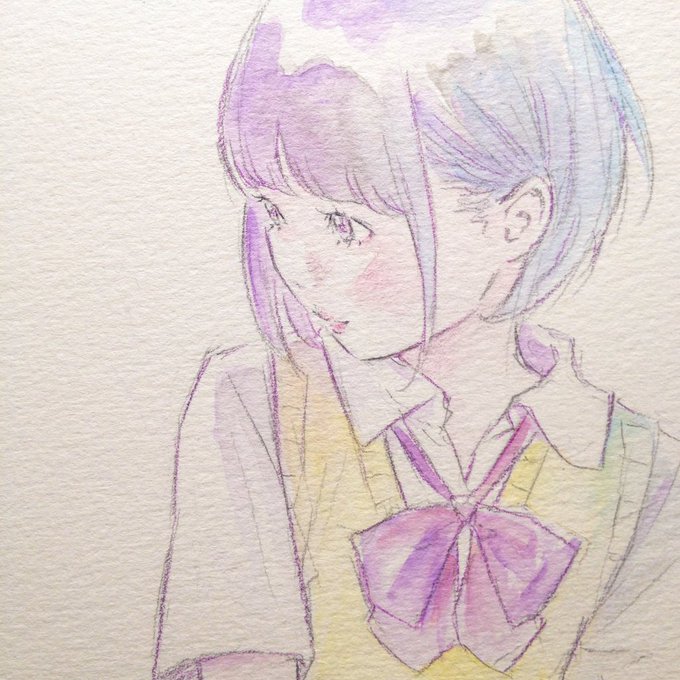 「紫髪 半袖」のTwitter画像/イラスト(古い順)