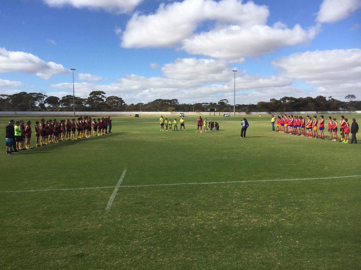 NukarniFC's tweet photo. Celebrating Indigenous round here in Merredin today #IndigenousRound @AFL https://t.co/IKAx3alNbO