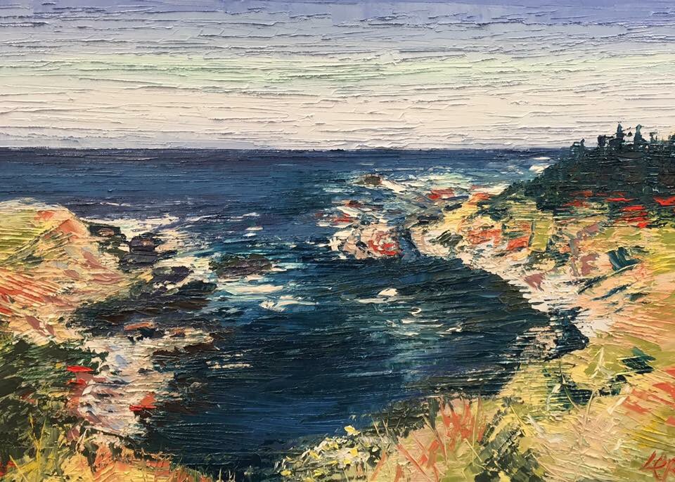 Laura_studio_1's tweet photo. 17MileDrive USA road trip &amp; LoneCypress oil paintings featuring @saleartstrail #artmarket tomorrow @WatersideArts.£245/£275 see you there! https://t.co/Y6VHVTp93F